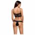 Obsessive Alluria - Florales Spitzen-Bodysuit (Schwarz)