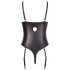 Abierta Fina - Sparkling Strap Lace Open Bodysuit (Black)  - 80B/M