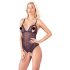 Cottelli - Lace and Pearl Open Bodysuit (Black)  - M