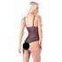 Cottelli - Open body met kant en parels (zwart) - XL