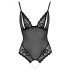 Cottelli - Lace and Pearl Open Bodysuit (Black)  - XL