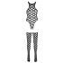 NO:XQSE - Wellenmuster Body und Straps-Set - Schwarz (S-L)