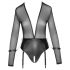 Cottelli Bondage - Open, Long Sleeve Bodysuit (Black)