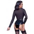 Cottelli Bondage - Open, Long Sleeve Bodysuit (Black)  - M