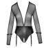 Cottelli Bondage - Open, Long Sleeve Bodysuit (Black)  - M