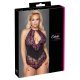 Cottelli Plus Size - floral bodysuit (black-purple)