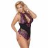 Cottelli Plus Size - Floral Bodysuit (Black-Purple)  - 3XL