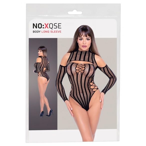 NO:XQSE - Long-Sleeve Fishnet Bodysuit - Black (S-L)