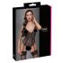 Cottelli - Lace Garter Bodysuit with Openings (Black)