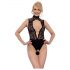 Abierta Fina - Lace Open-Back Body with Rhinestones (Black)