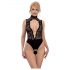 Abierta Fina - Lace Open-Back Body with Rhinestones (Black)