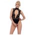 Abierta Fina - Lace Open-Back Body with Rhinestones (Black)