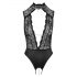 Abierta Fina - Lace Open-Back Body with Rhinestones (Black)