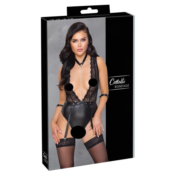 Cottelli Bondage - Lace Neck Strap Body (Black) - M