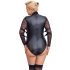 Body cu mâneci din dantelă Cottelli Bondage Plus Size (negru)