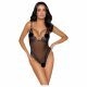 Cottelli - Embroidered Open Lace Bodysuit (Black-Purple)