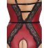 Abierta Fina - body ouvert avec porte-jarretelles (noir-rouge)