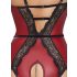 Abierta Fina - Open Garter Bodysuit (Black-Red)