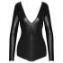 Noir - glossy long sleeve bodysuit (black)