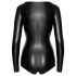 Noir - glossy long sleeve bodysuit (black)