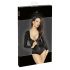 Noir - glossy long sleeve bodysuit (black)  - M