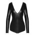 Noir - glansig långärmad bodysuit (svart) - M