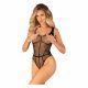 Obsessive B336 - Sheer Open Mesh Bodysuit (Black) - S-L