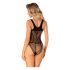 Obsessive B336 - Sheer Open Mesh Bodysuit (Black) - S-L