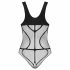 Obsessive B336 - Sheer Open Mesh Bodysuit (Black) - S-L