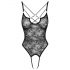 Cottelli - Transparent, Open Lace Bodysuit (Black)