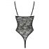 Cottelli - Transparent, Open Lace Bodysuit (Black)