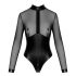 Noir - Shiny Sheer Bodysuit (Black)