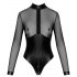 Noir - Shiny Sheer Bodysuit (Black)