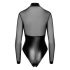 Noir - Shiny Sheer Bodysuit (Black)