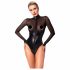 Noir - Shiny Sheer Bodysuit (Black)  - M