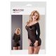 Abito Minidress Trasparente con Maniche Lunghe e Filo Dorato - Nero (S-L)