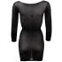 NO:XQSE - Long Sleeve, Sheer Bodystocking - Black (S-L)