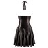 Noir - plisované šaty s výstrihom a priehľadným poprsím (čierne)