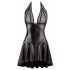 Noir - Layered Dress with Sheer Top and Neck Strap (Black)  - M