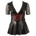 Cottelli Plus Size - Shiny Dress with Red Lace (Black)  - XXXXL