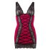 Cottelli - Exclusive Lace-up Lace Dress (Red-Black)