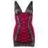 Cottelli - Exclusive Lace-up Lace Dress (Red-Black)  - M