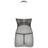 Mandy Mystery - Fishnet Dress with Choker and Thong (Black)