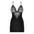 Obsessive 828-CHE-1 - Rhinestone Strappy Dress with Thong (Black)