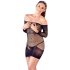 Mandy Mystery - Netz-Rohrkleid mit Garter-Set und String - Schwarz (S-L)