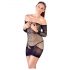 Mandy Mystery - Fishnet Tube Dress with Garters and Thong - Black (S-L)