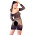 Mandy Mystery - Netz-Rohrkleid mit Garter-Set und String - Schwarz (S-L)