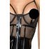 Black Fishnet-Insert Patent Dress