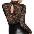 Noir - robe longue manches longues dentelle (noir)