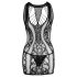 NO:XQSE - Lace Pattern Fishnet Mini Dress (Black)